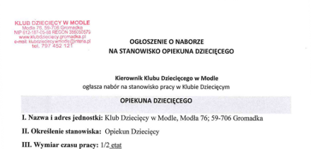 Treść ogłoszenia pdf