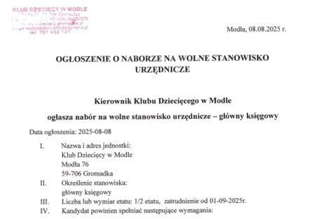 Ogłoszenie o naborze - szczegóły PDF