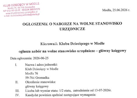 ogłoszenie o naborze - pobierz pdf